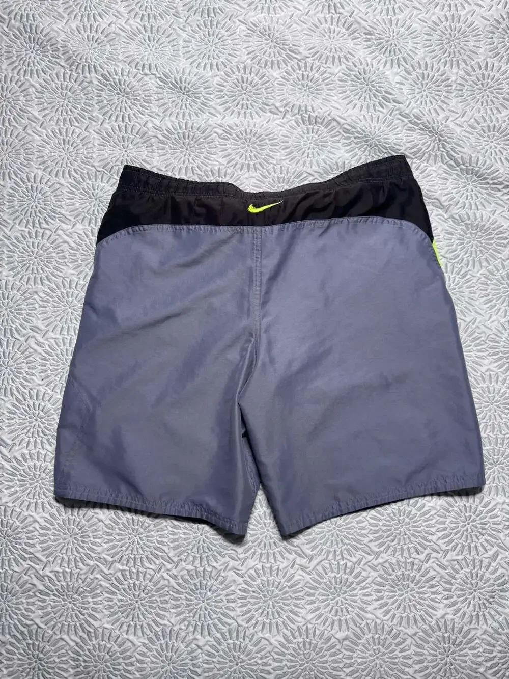 Nike Men's M Gray and Neon Yellow Swim Surf Board Shorts